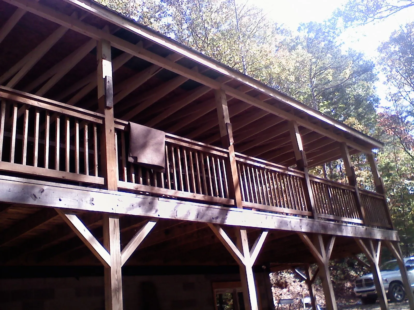 Timber framing under a new elevated porch and deck — Roof Leak Repair in Ambler by Roofing Brothers